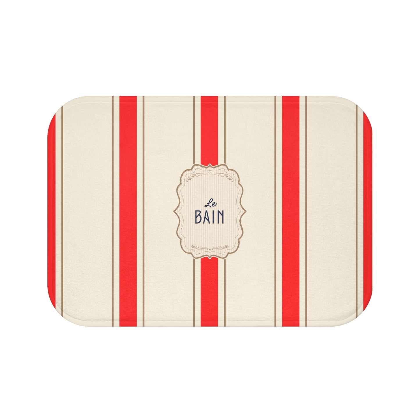 Le Bain Classic Striped Bath Mat, RED  | Parisian Bathroom Decor