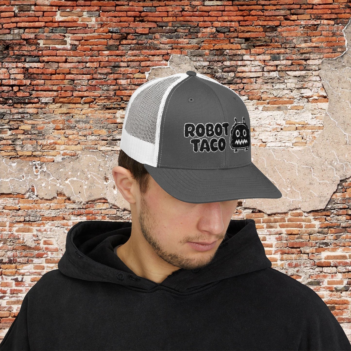 Robot Taco Snapback Trucker Cap - Fun Mesh Hat for Taco Lovers