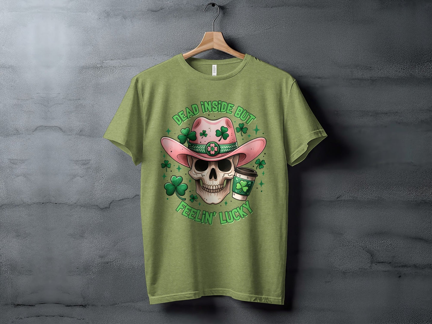 Dead Inside T-Shirt, Lucky T-Shirt, St Patricks Day T-Shirt, Skull T-Shirt, Cowboy Hat T-Shirt, Coffee T-Shirt, Clover T-Shirt