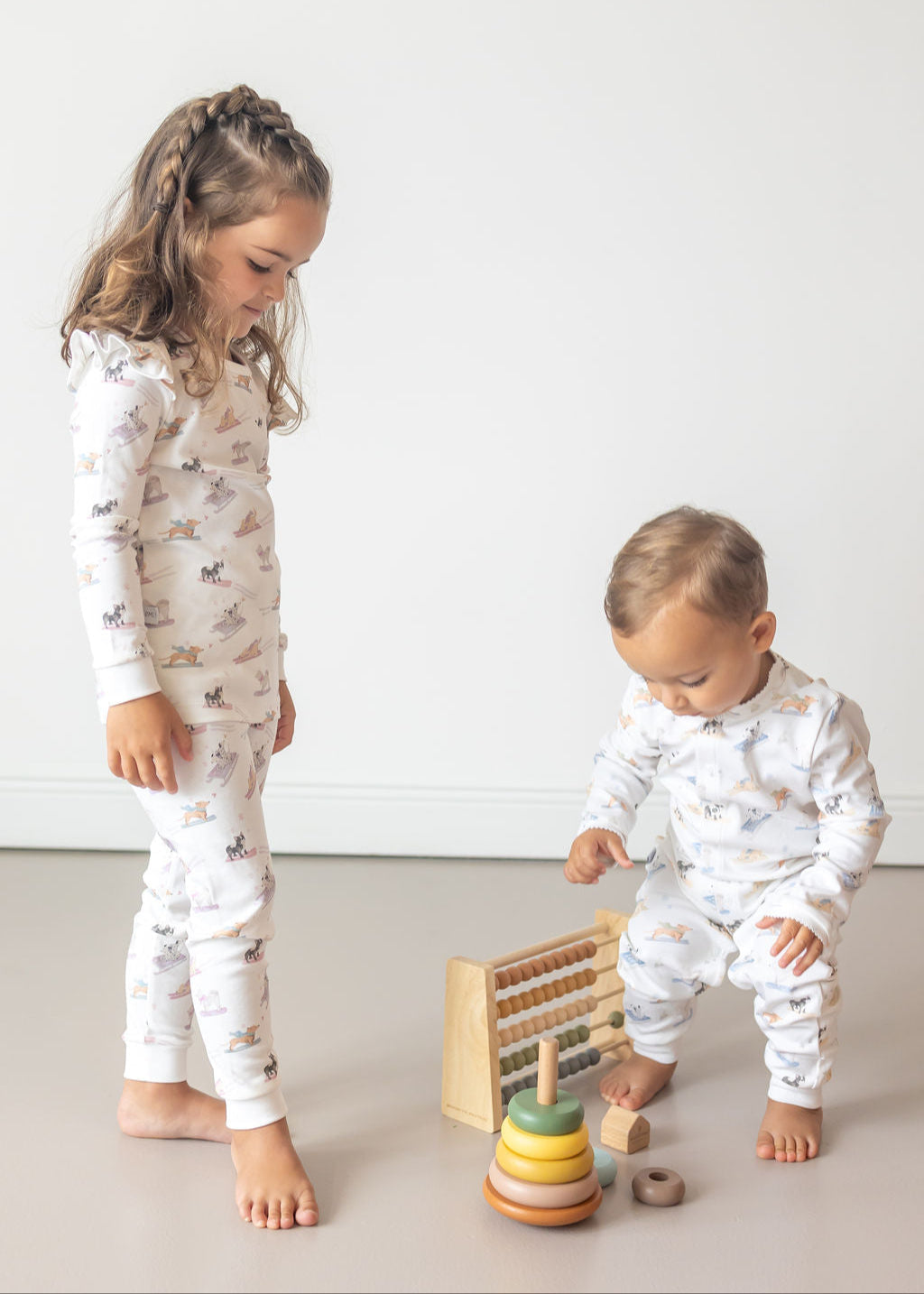 Ski Pups Boy Pima Cotton Baby One-Piece Pajamas