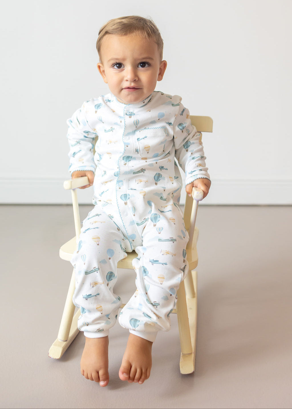 Little Airplanes Pima Cotton Baby One-Piece Pajamas