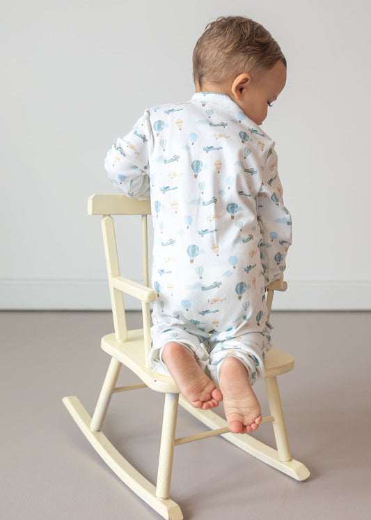 Little Airplanes Pima Cotton Baby One-Piece Pajamas