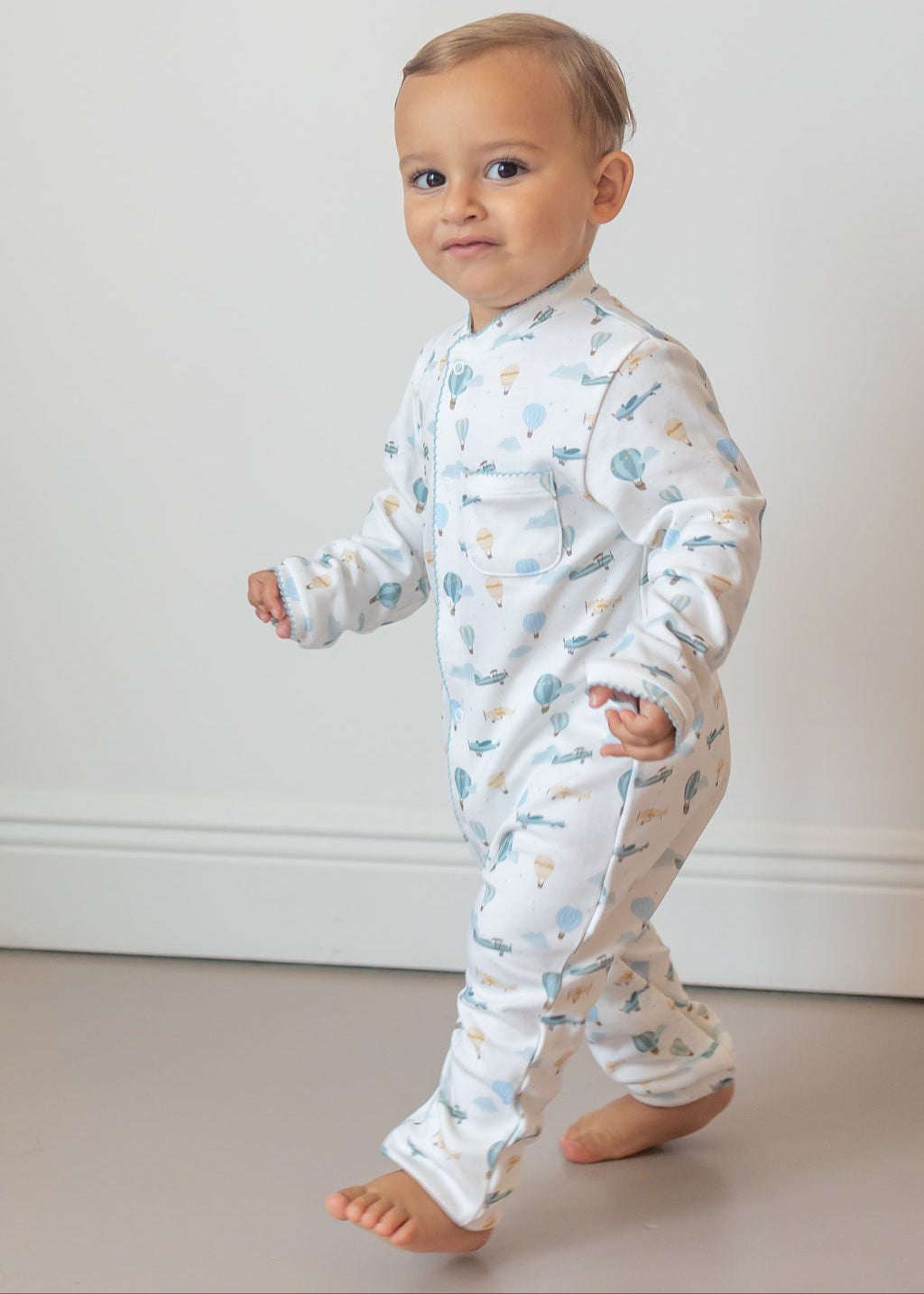 Little Airplanes Pima Cotton Baby One-Piece Pajamas