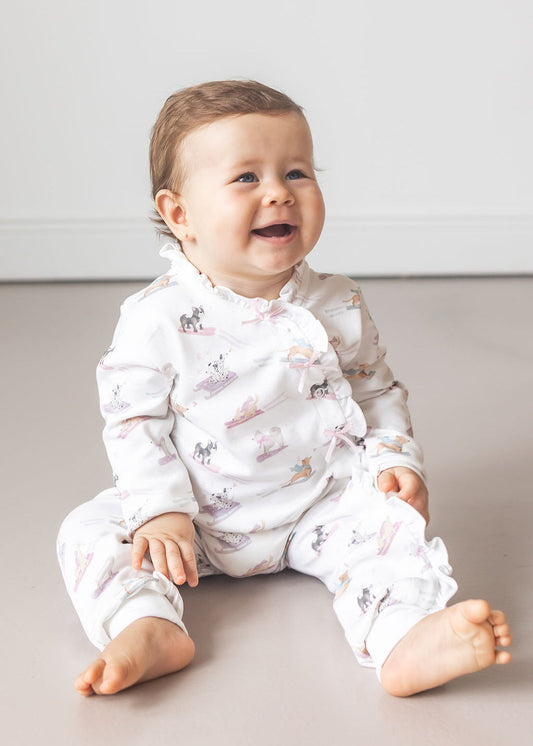 Ski Pups Girl Pima Cotton Baby One-Piece Pajamas