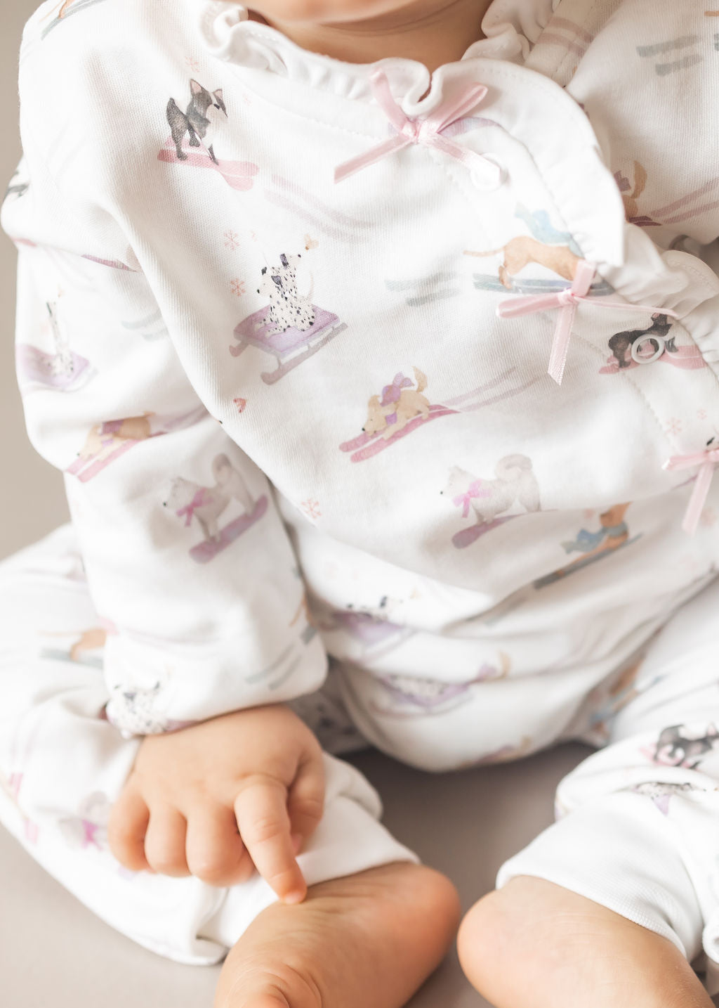 Ski Pups Girl Pima Cotton Baby One-Piece Pajamas