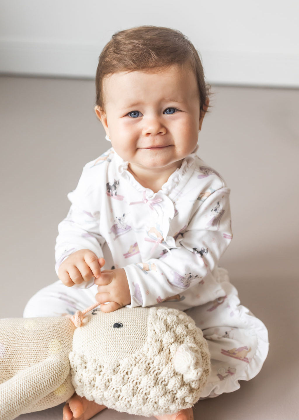 Ski Pups Girl Pima Cotton Baby One-Piece Pajamas