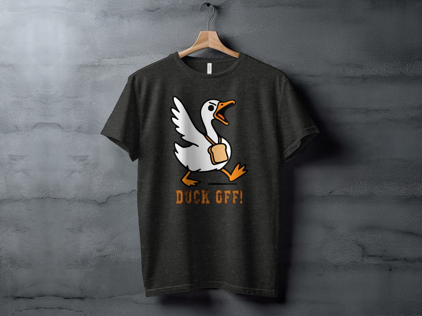 Duck Off Funny Angry Goose with Bread Slice T-Shirt