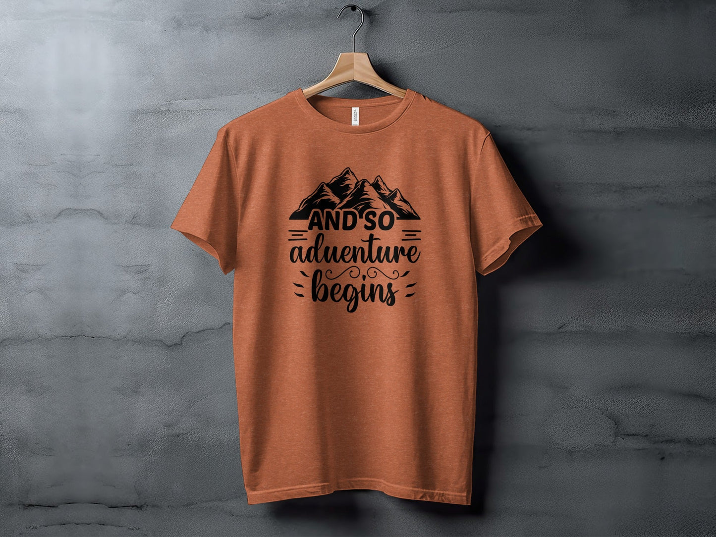 And So Adventure Begins Mountain Theme Graphic T-Shirt