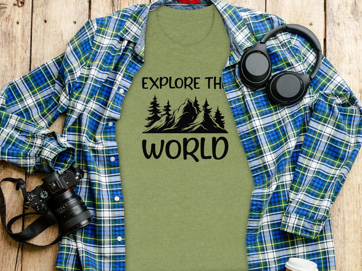 Explore The World Mountain Silhouette Hiking Adventure T-Shirt