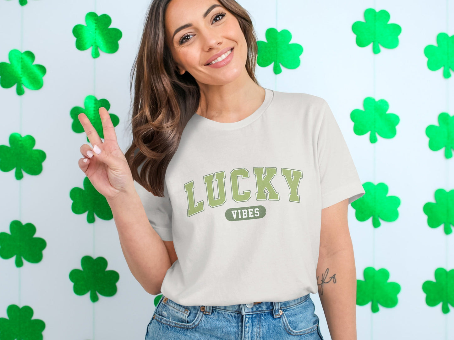 Lucky Vibes T-Shirts, Good Luck T Shirts, Positive Vibes Tees, Trendy Luck Shirts, Lucky Graphic Tees, Casual Lucky T Shirts