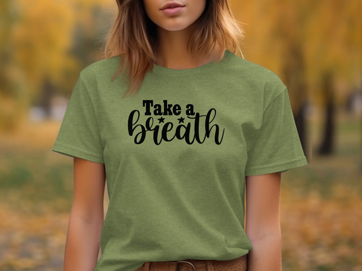 Take a Breath Graphic Two Stars Design Inspiration T-Shirt