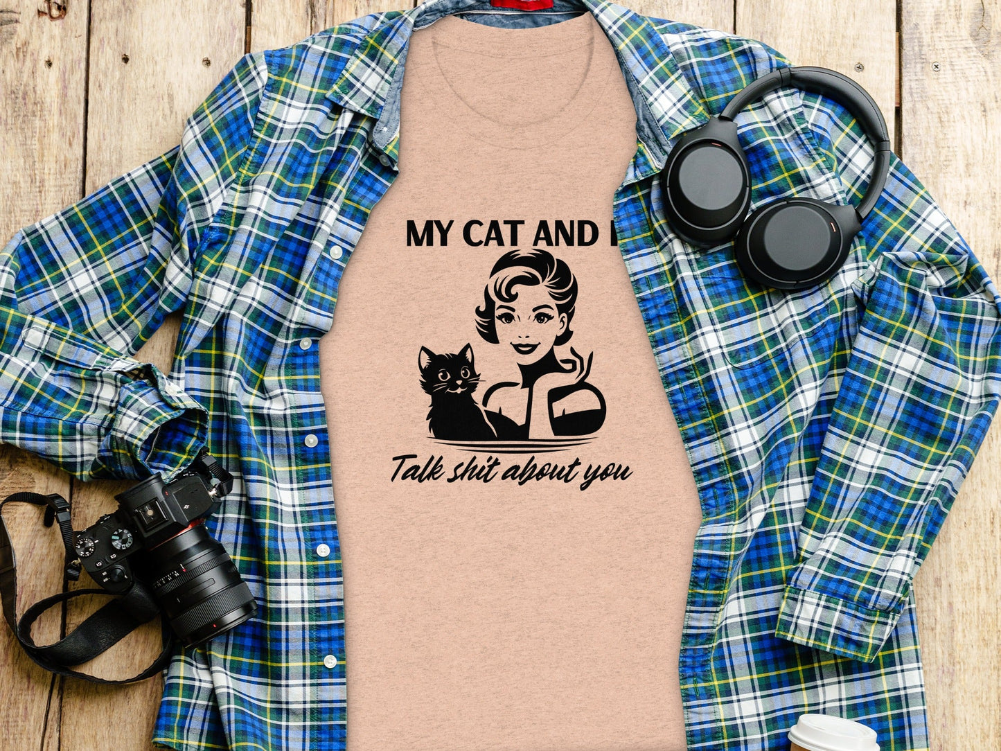 My Cat And I Talk Shit About You Funny Pet T-Shirt