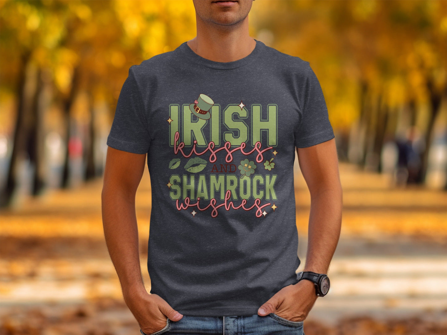 Irish Kisses Shamrock Wishes T-Shirts, St Patricks Day T-Shirts, Lucky Shirt, St Paddys Day Tee, St Patricks Day Gifts, Irish Gifts