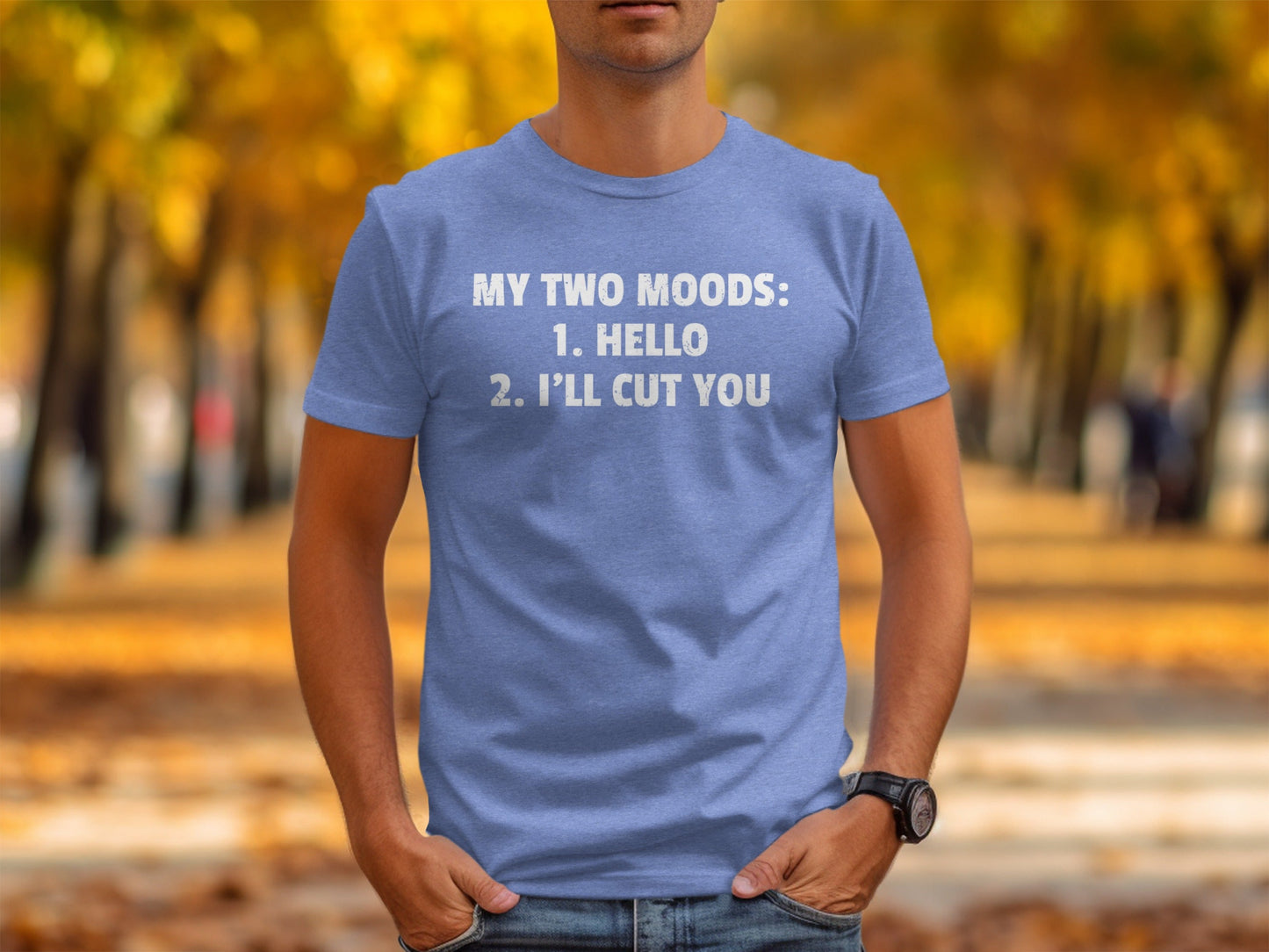 My Two Moods Hello I Will Cut You Graphic Funny T-Shirt