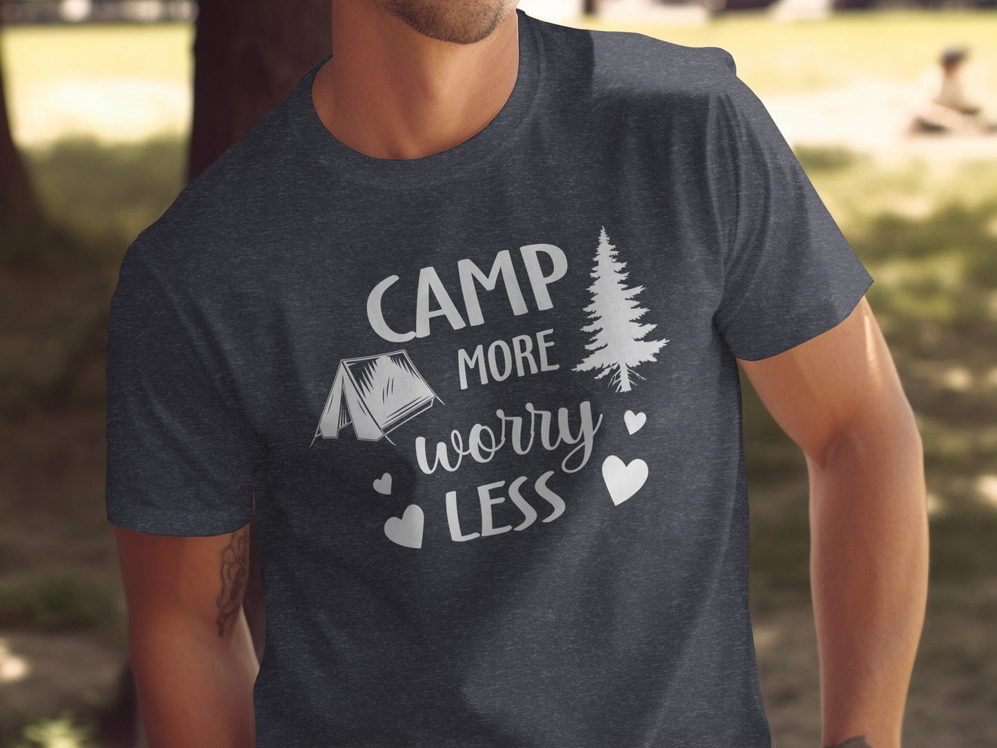 Camp More Worry Less Camping Adventure Graphic T-Shirt
