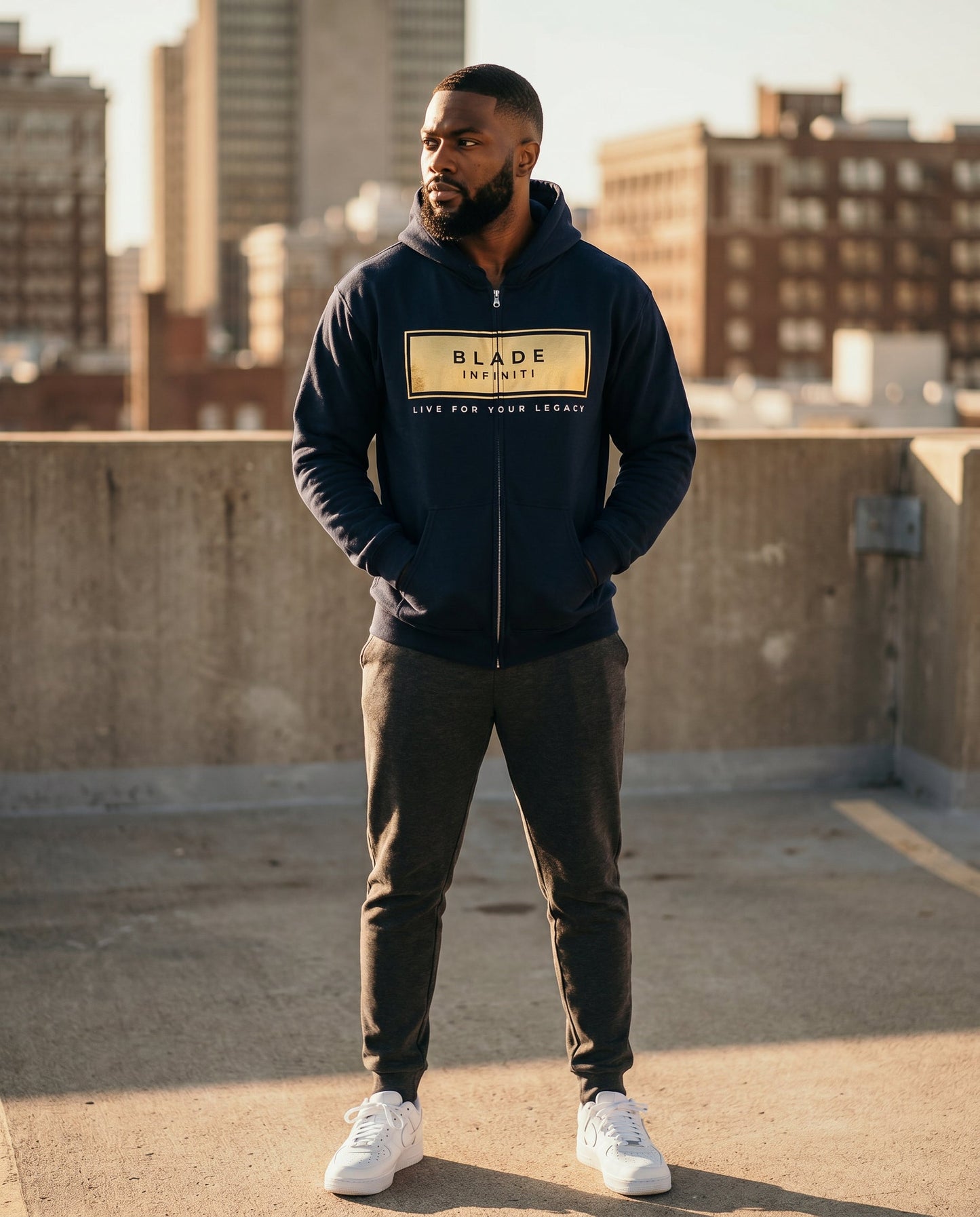 Legacy Essential Gold Zip Hoodie