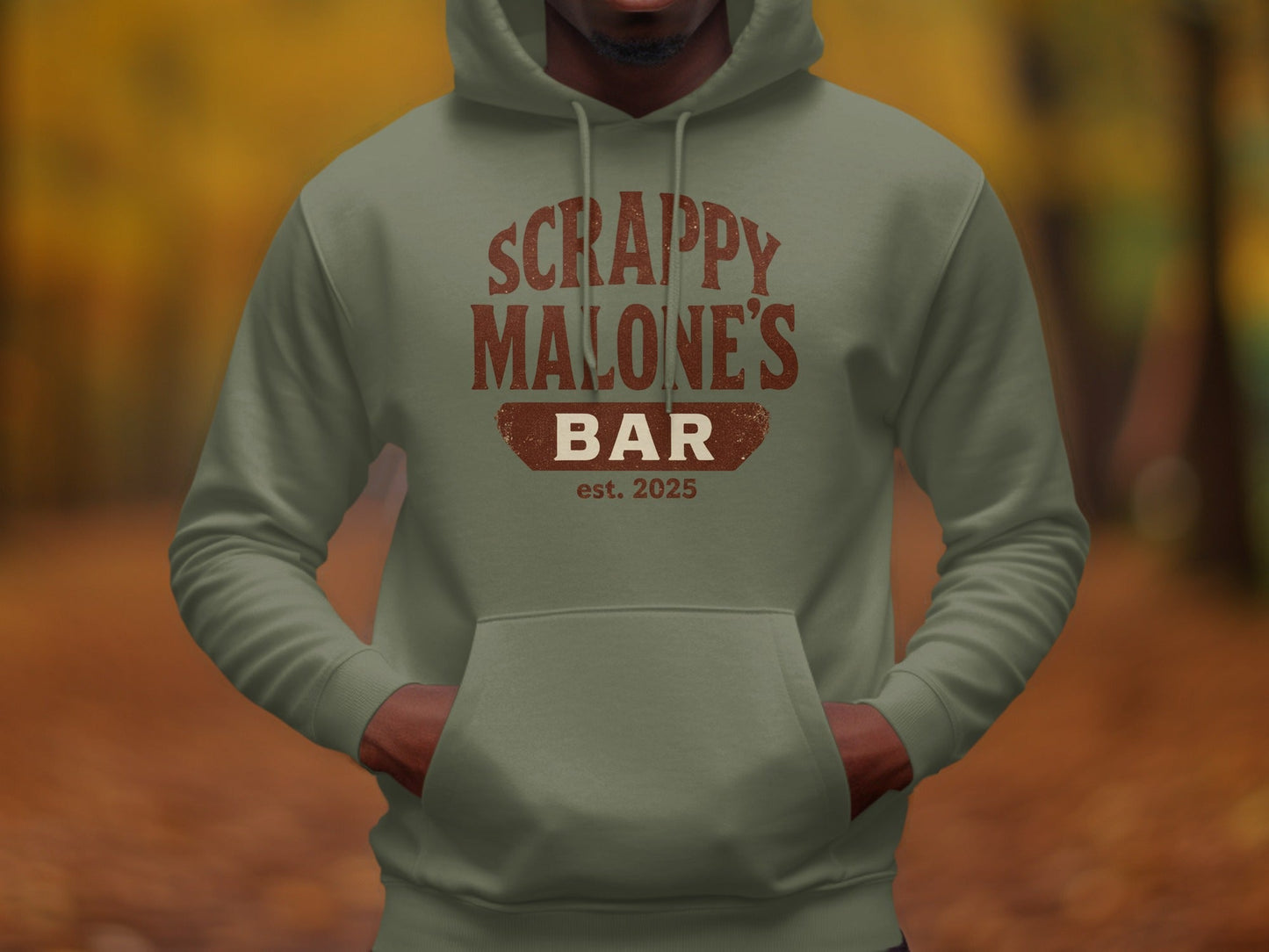 Scrappy Malone's Bar Est 2025 Vintage Style Hoodie - Retro Tavern Design