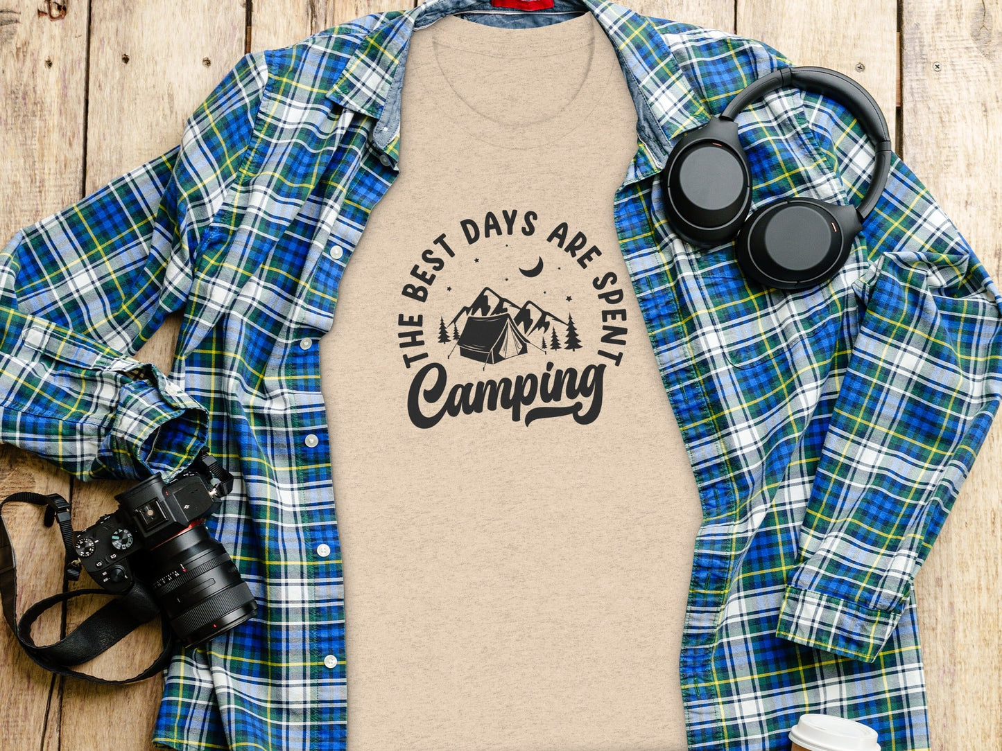 The Best Days Are Spent Camping Graphic Print T-Shirt