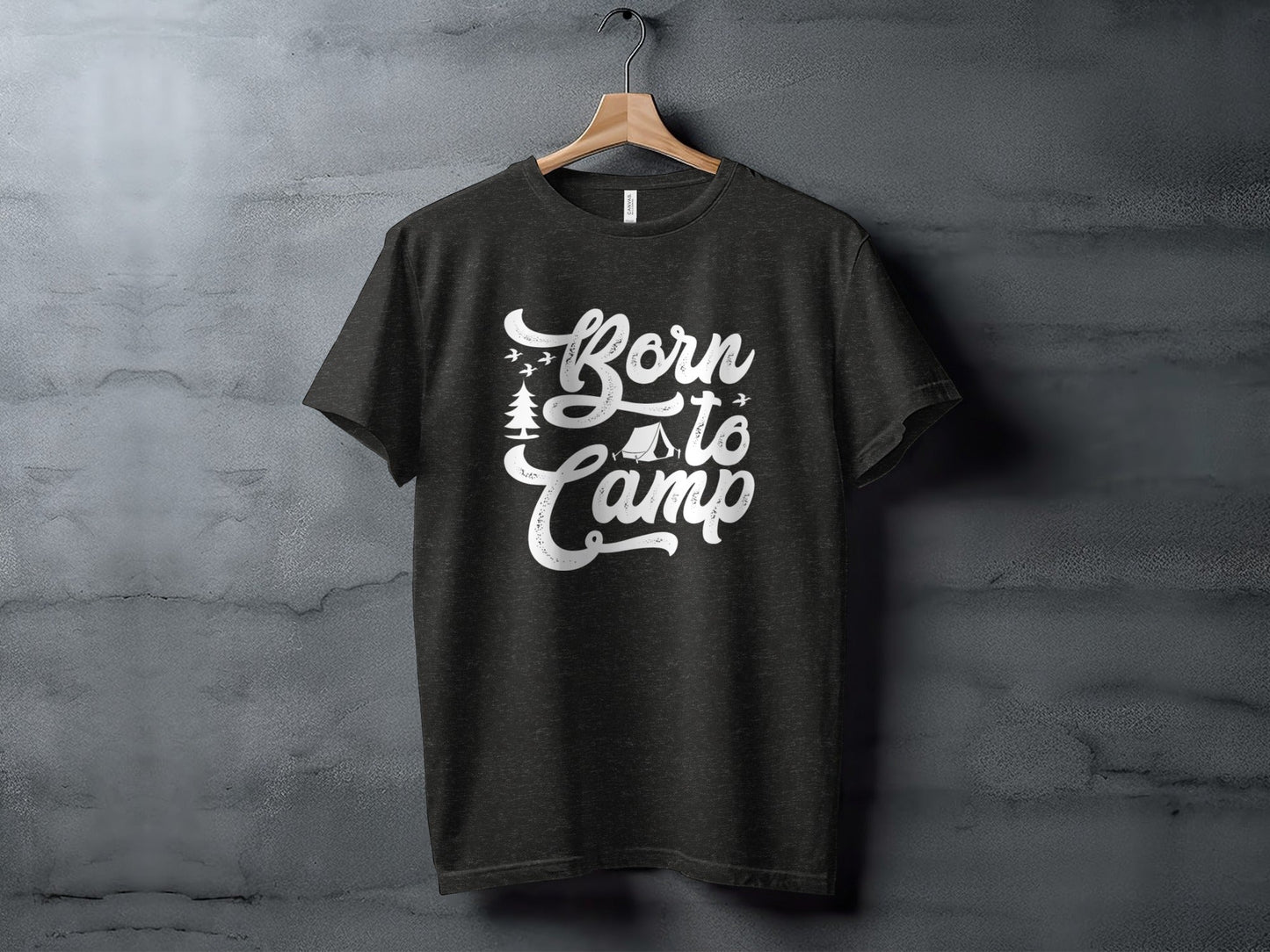 Born To Camp Vacation Hiking Nature Outdoors Fun T-Shirt