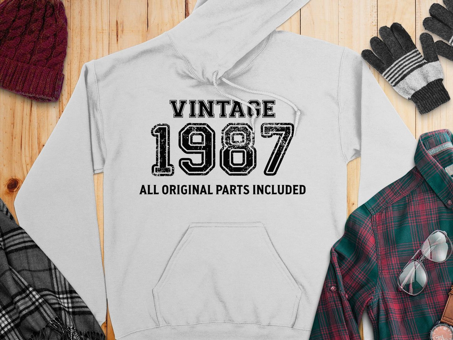 Vintage 1987 All Original Parts Included Design Hoodie