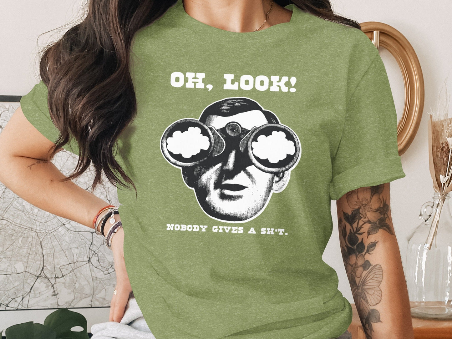 Oh Look Nobody Gives a Sh*t Graphic Humor T-Shirt