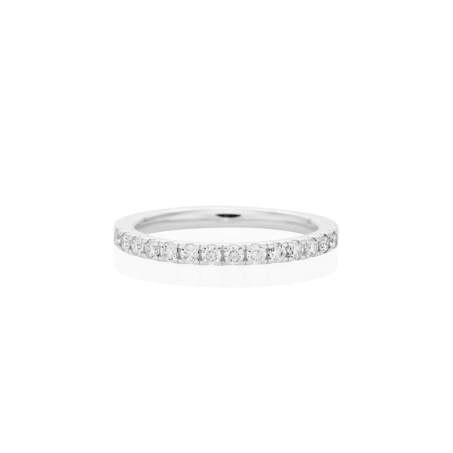 1.8mm Moissanite Half Eternity Ring in 925 Sterling Silver