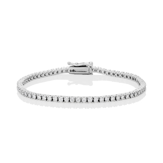 2mm Moissanite Tennis Bracelet in Solid 925 Silver