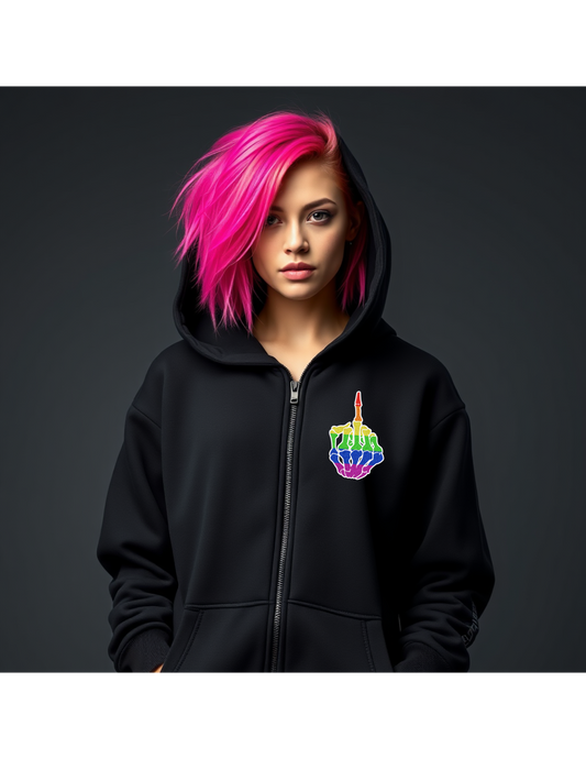Rainbow Rebellion Skeleton Hand Unisex Hoodie