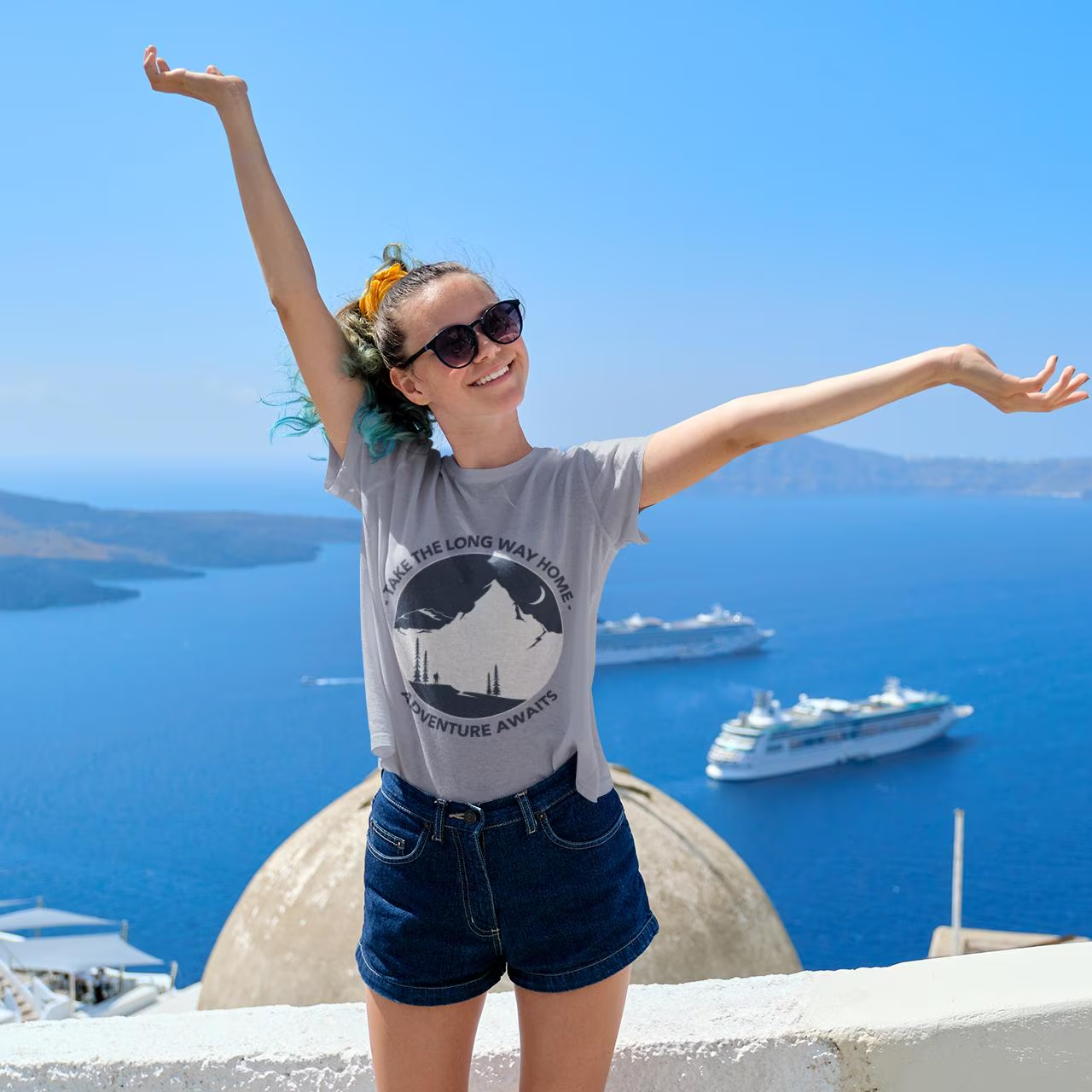 Adventure Awaits Graphic Tee - Unisex Outdoor Travel Shirt