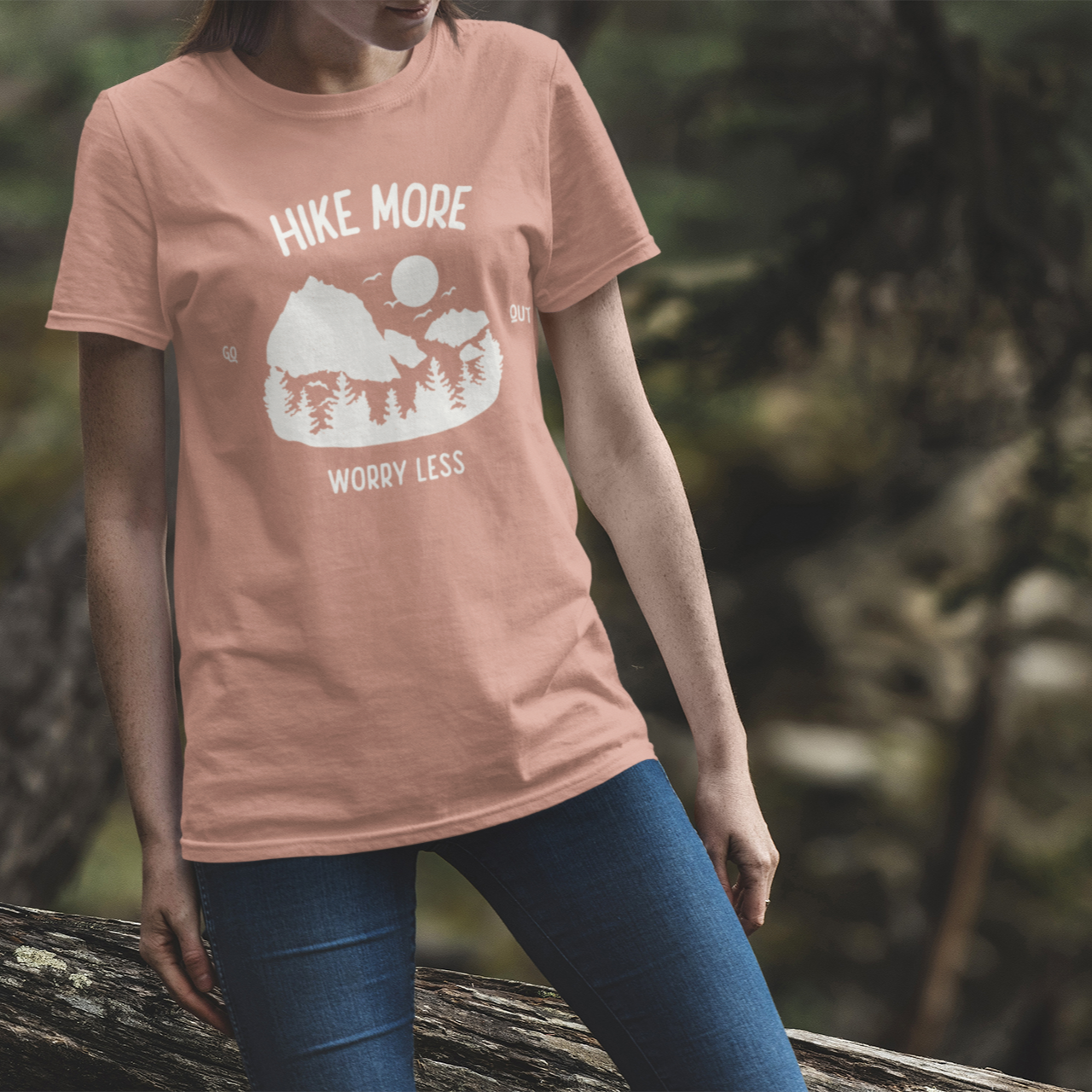 Hike More Worry Less T-Shirt - Outdoor Adventure Tee for Nature Lovers