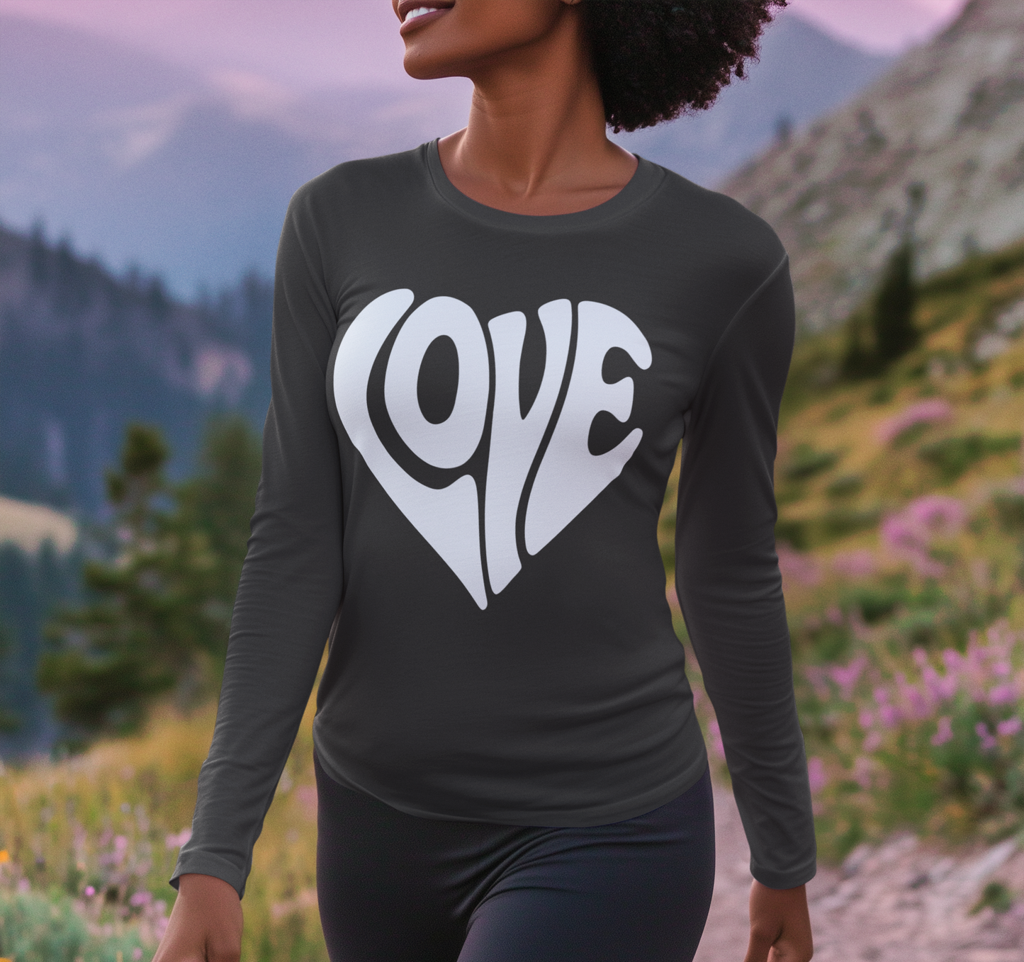Love Heart Long Sleeve T-Shirt - Unisex Cozy Valentine's Day Gift
