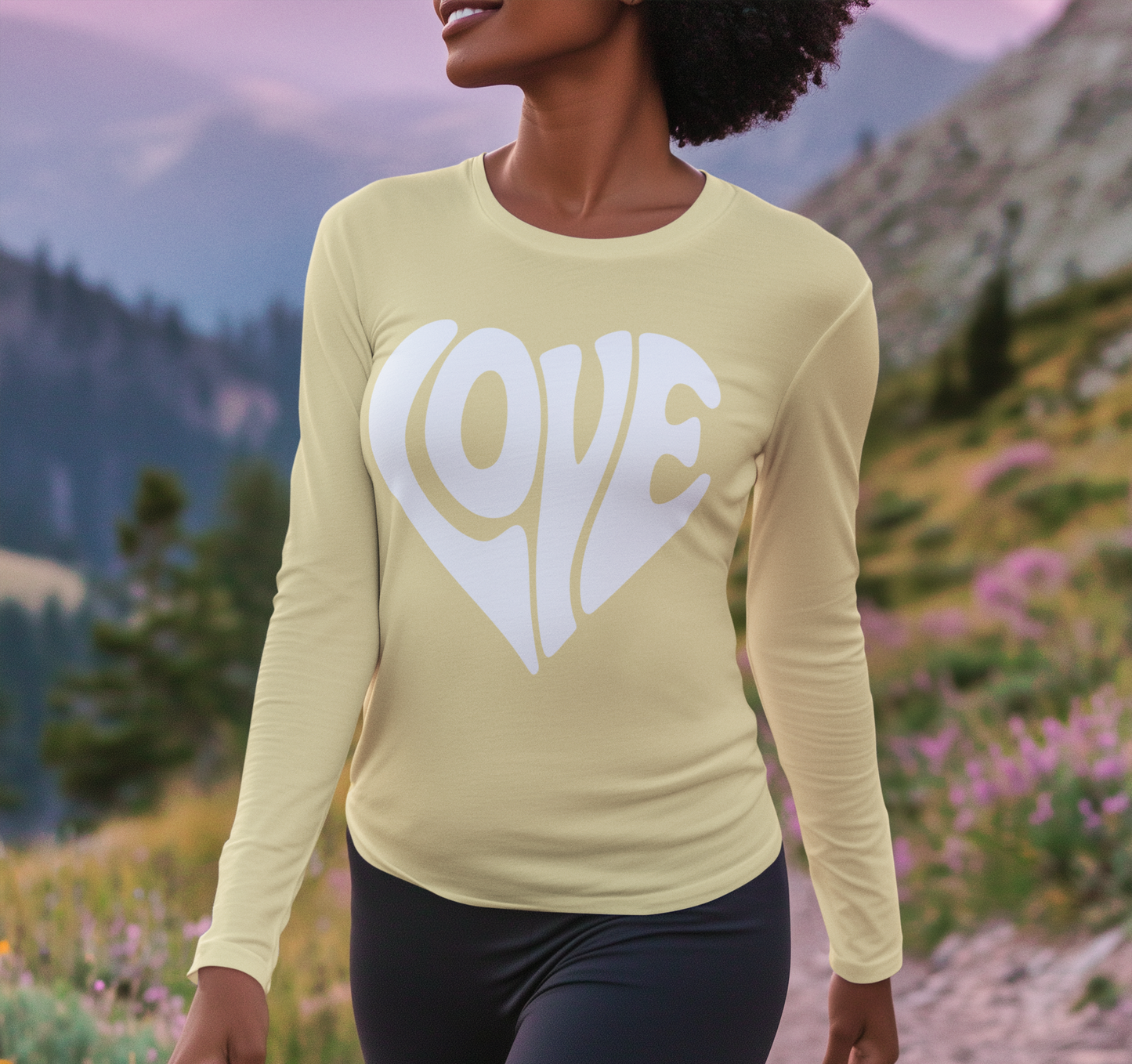 Love Heart Long Sleeve T-Shirt - Unisex Cozy Valentine's Day Gift