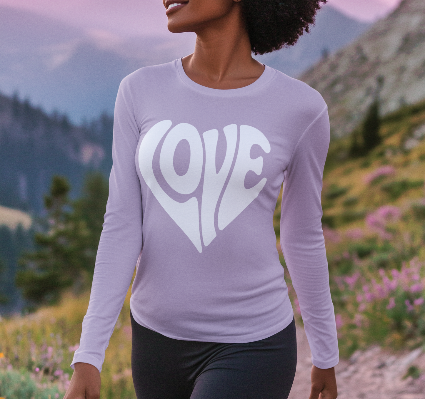 Love Heart Long Sleeve T-Shirt - Unisex Cozy Valentine's Day Gift