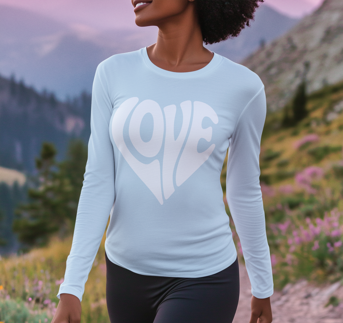 Love Heart Long Sleeve T-Shirt - Unisex Cozy Valentine's Day Gift