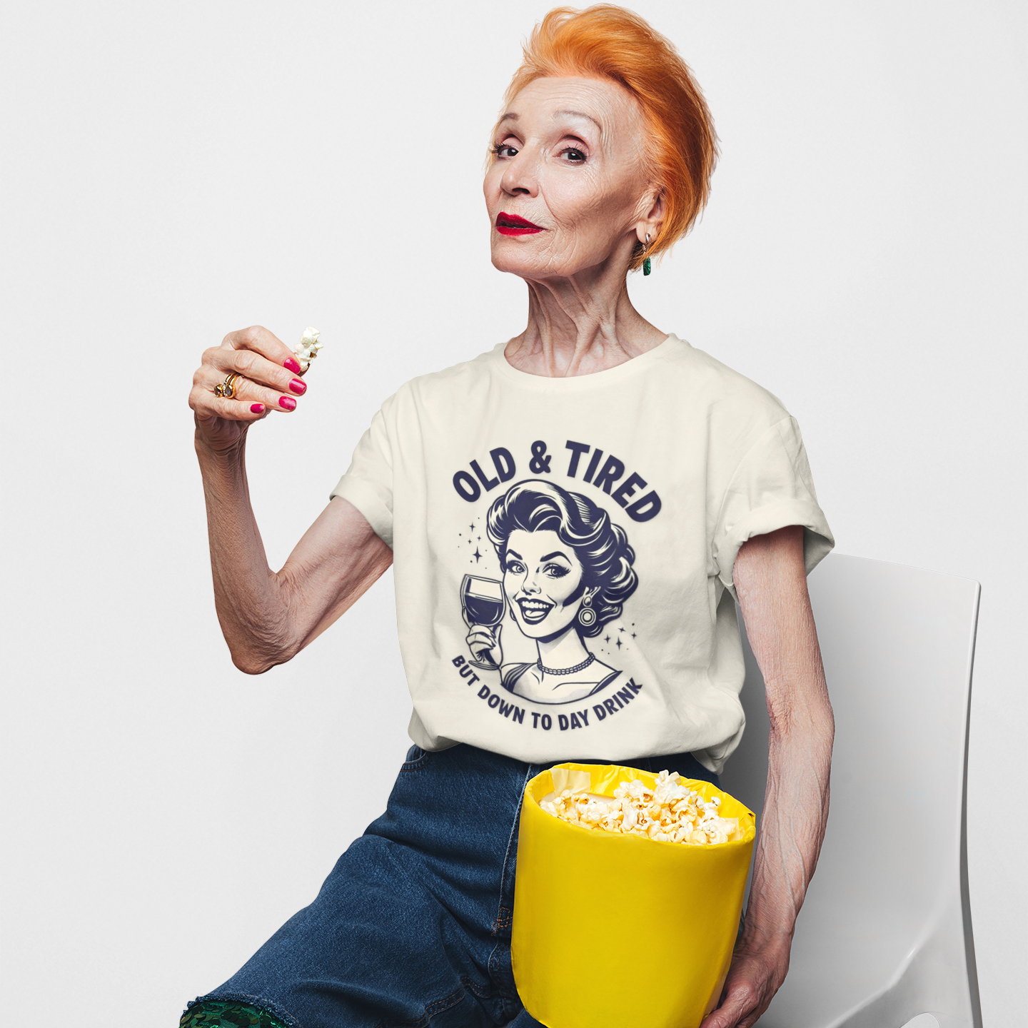 Old & Tired Vintage T-Shirt – Funny Wine Lover Women's Tee