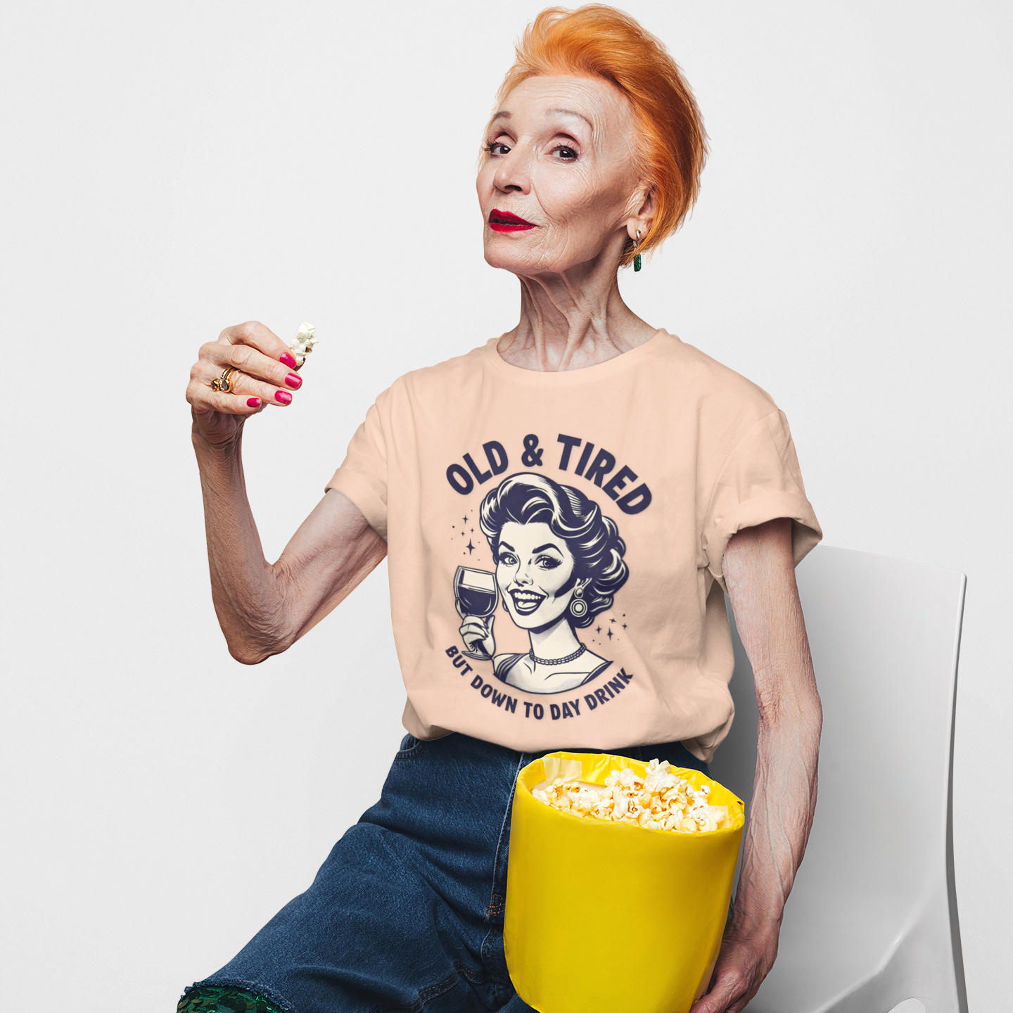 Old & Tired Vintage T-Shirt – Funny Wine Lover Women's Tee