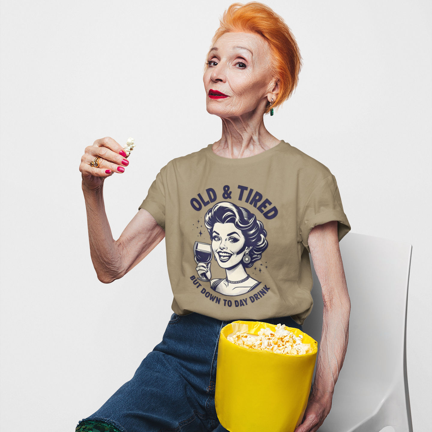Old & Tired Vintage T-Shirt – Funny Wine Lover Women's Tee