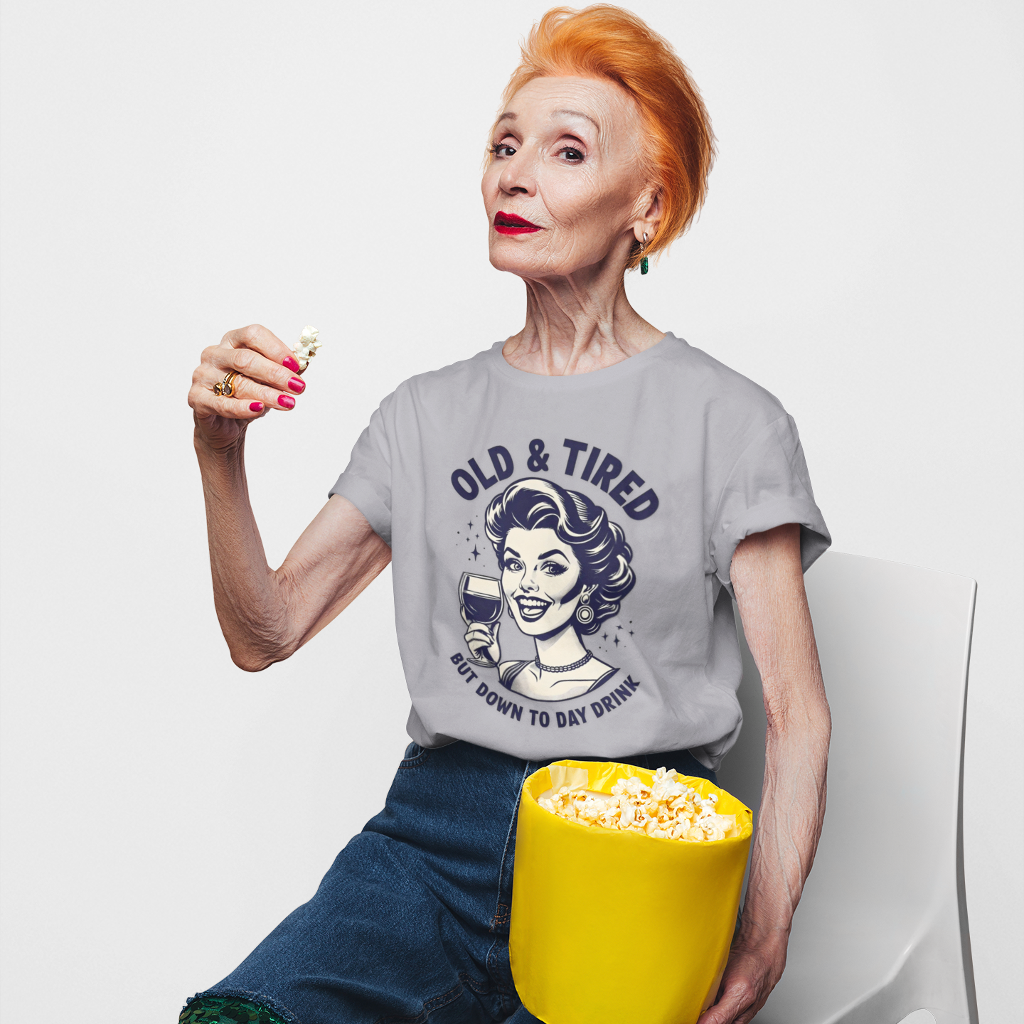 Old & Tired Vintage T-Shirt – Funny Wine Lover Women's Tee