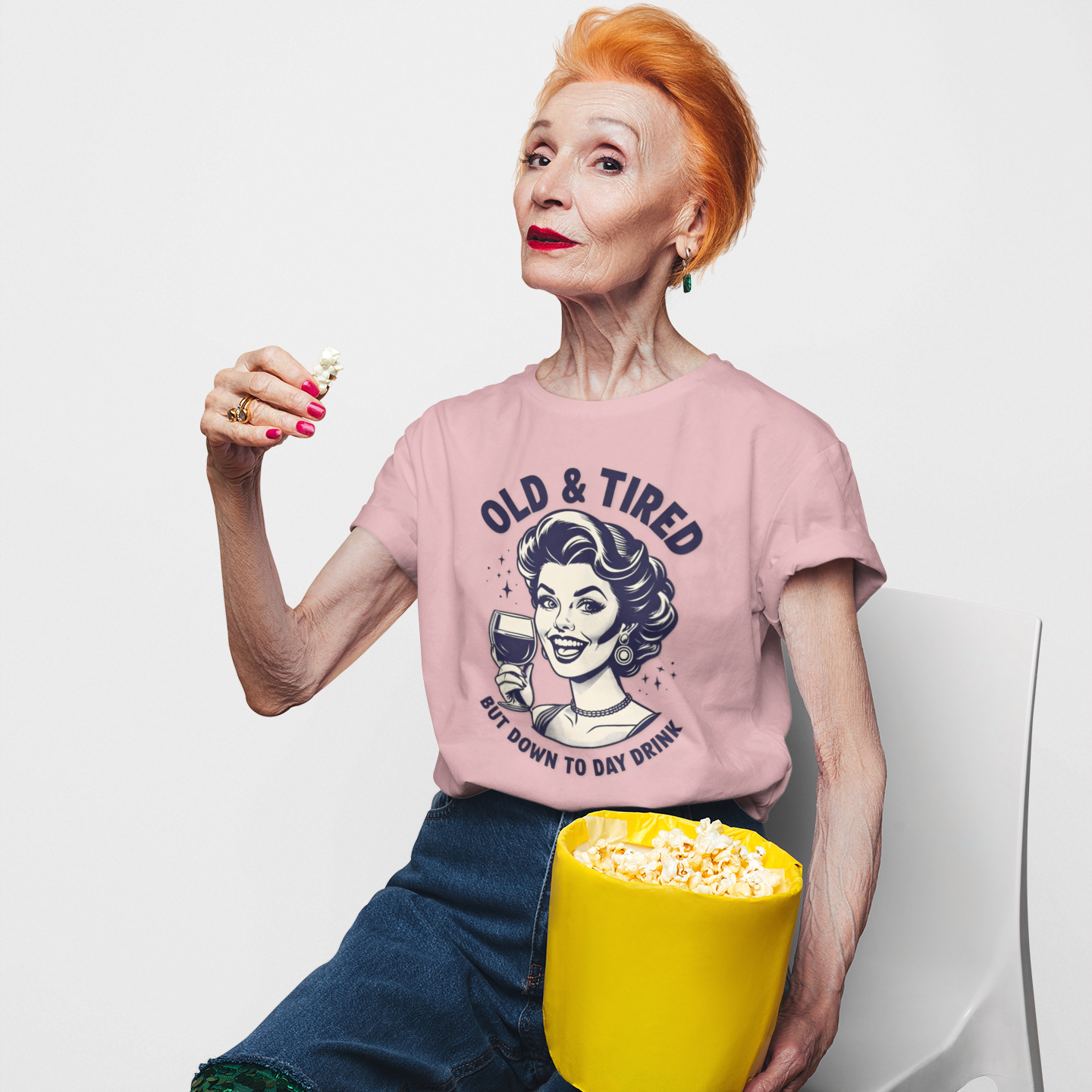 Old & Tired Vintage T-Shirt – Funny Wine Lover Women's Tee