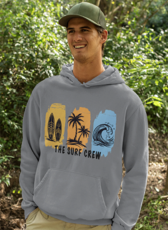 Surf Crew Hoodie - Premium Beach Lifestyle Sweatshirt for Surfers