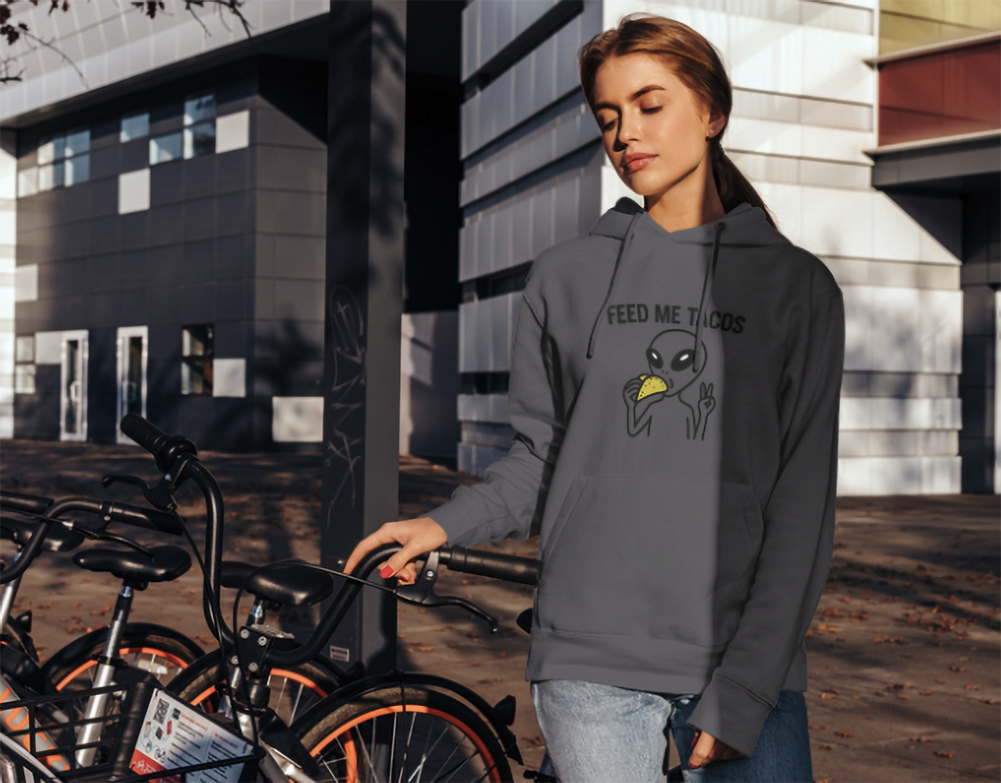 Alien Taco Lover Hoodie - Funny UFO Foodie Sweatshirt for Men & Women