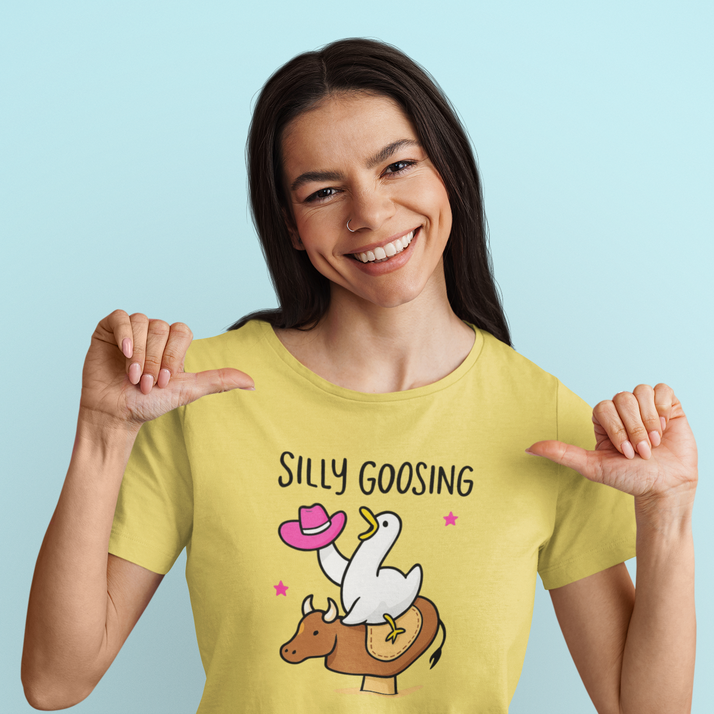 Silly Goosing Women's Tee - Funny Animal Graphic T-Shirt