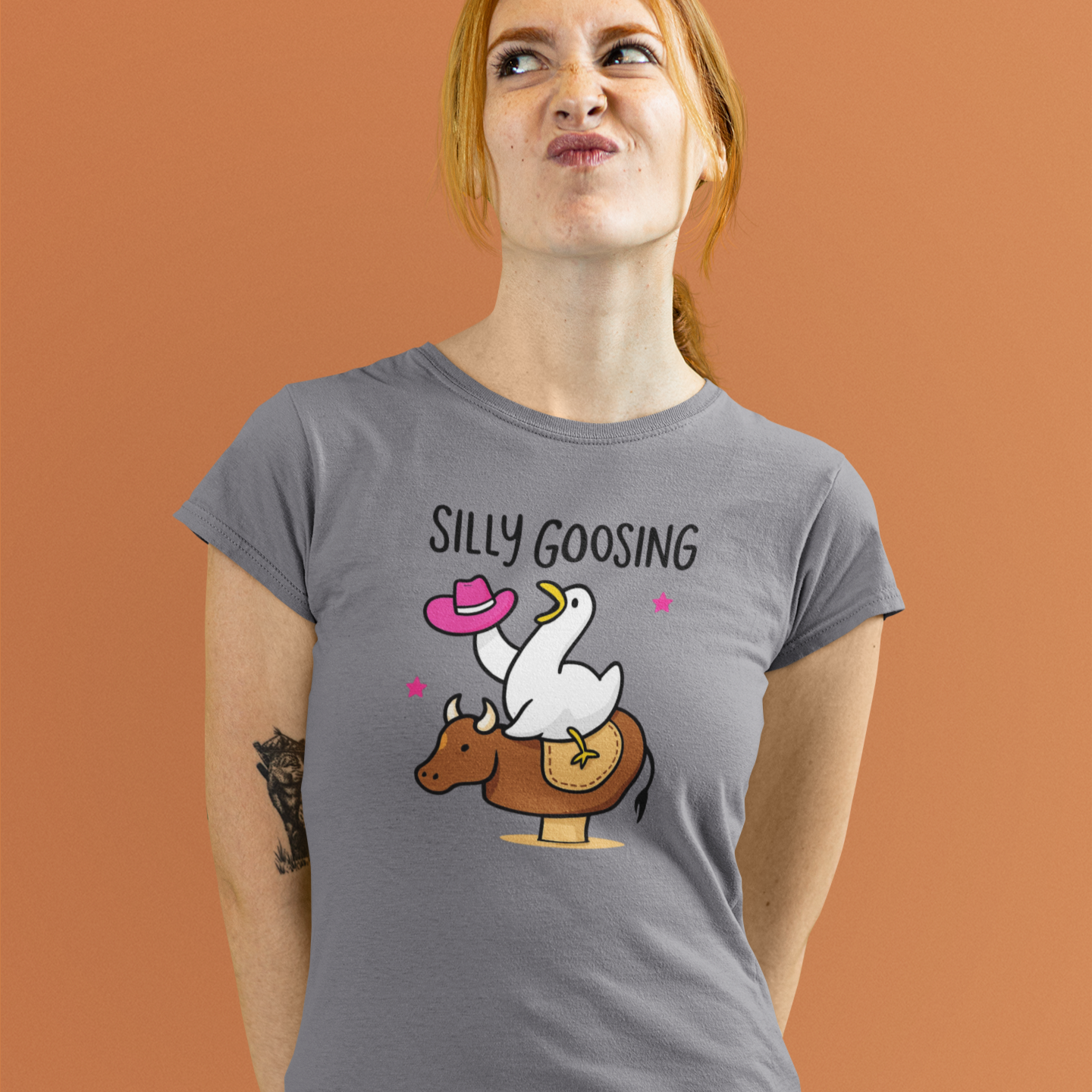 Silly Goosing Women's Tee - Funny Animal Graphic T-Shirt