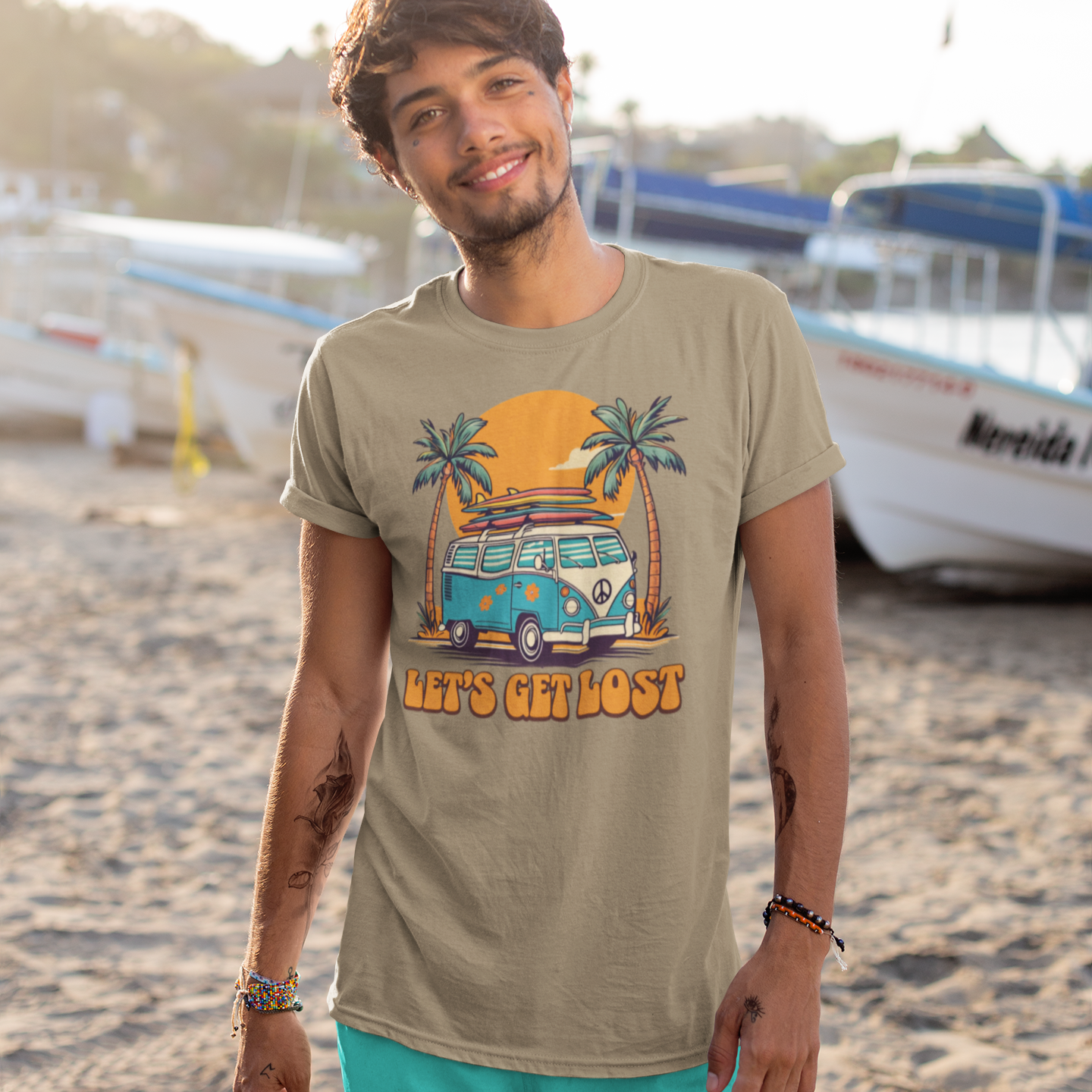 Let's Get Lost Retro Adventure Tee - Unisex Travel Shirt for Nature Lovers