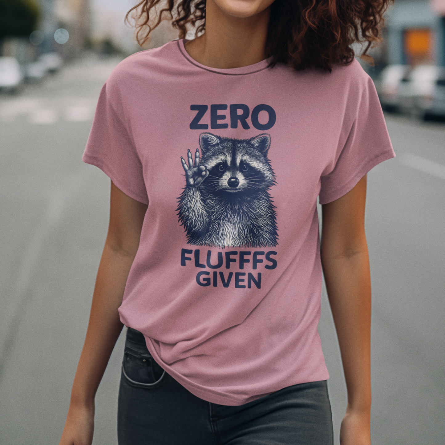 Zero Fluff Given Funny Raccoon T-Shirt - Humorous Animal Graphic Tee for Men & Women