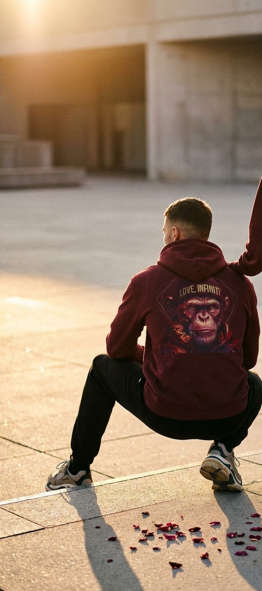 Weed/Rose Galactic Monkey - Love, Infiniti Hoodie