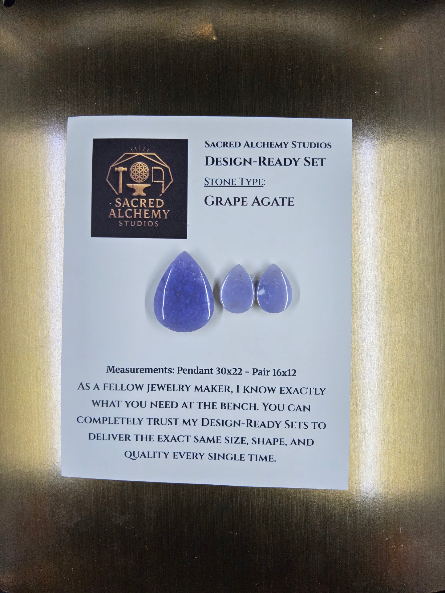 Tear Shape - Grape Agate - Design-Ready Set