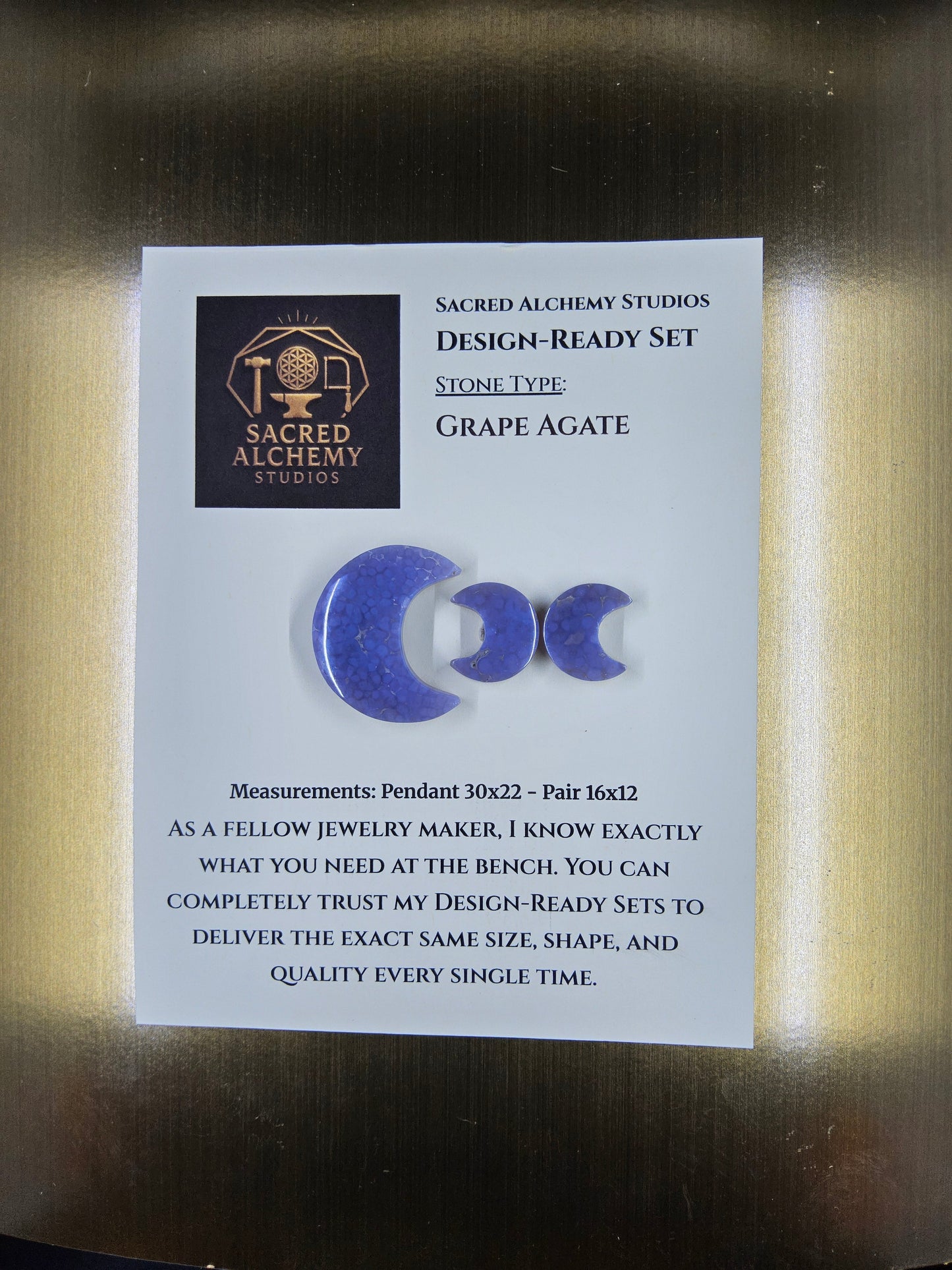 Crescent Moon - Grape Agate - Design-Ready Set