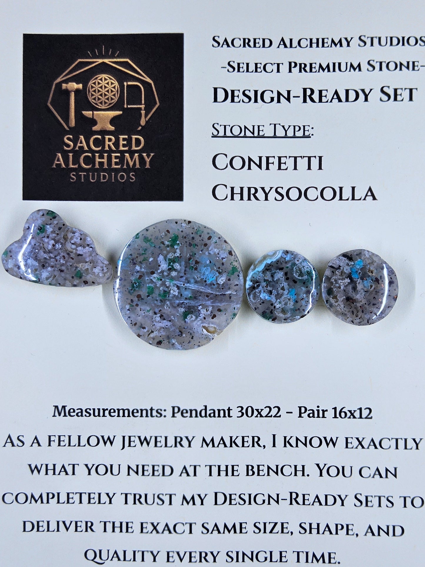 Circle Shape - Confetti Chrysocolla - Sacred Alchemy Select - Design-Ready Set.