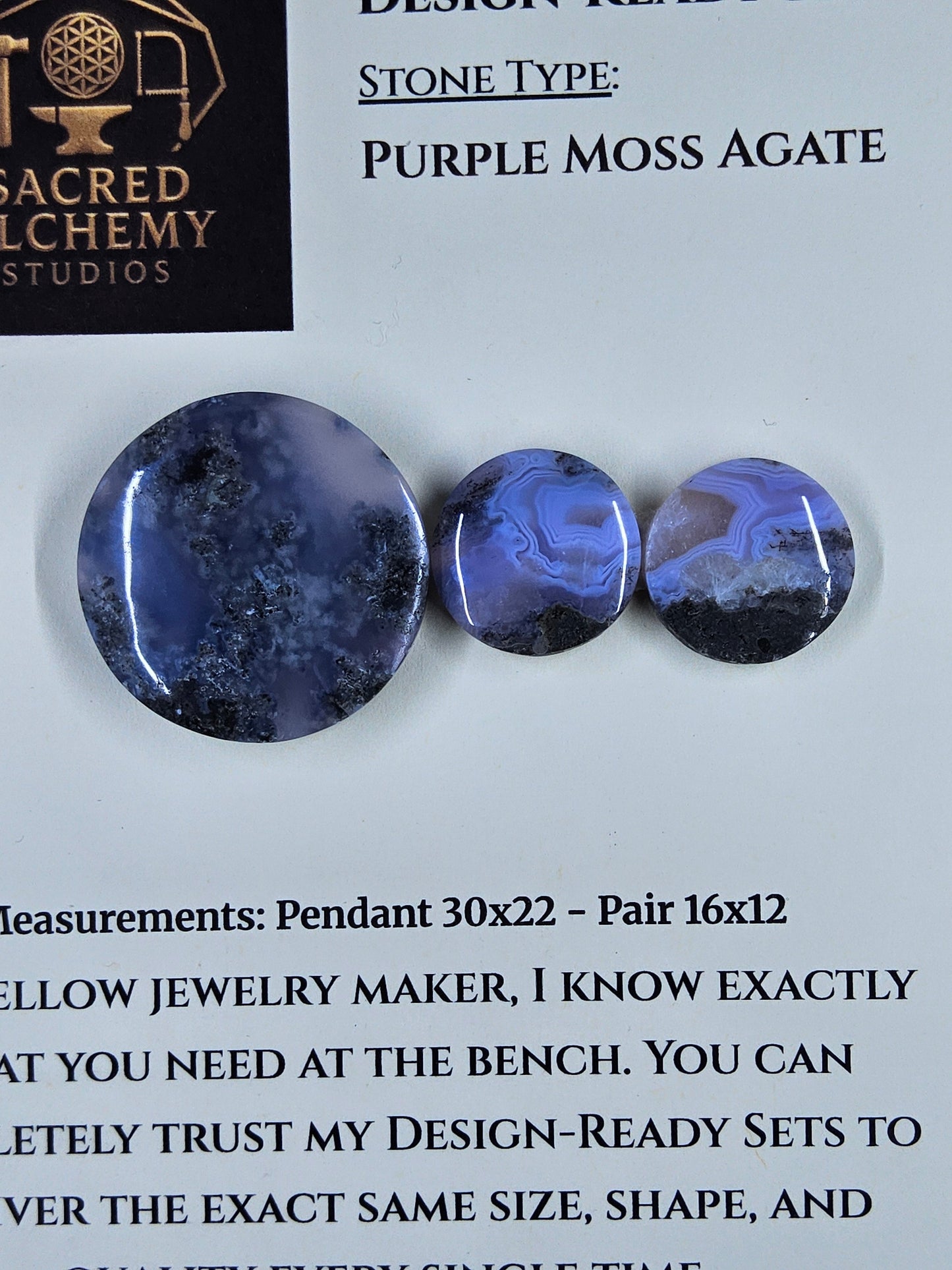 Circle Shape - Purple Moss Agate - Design-Ready Set